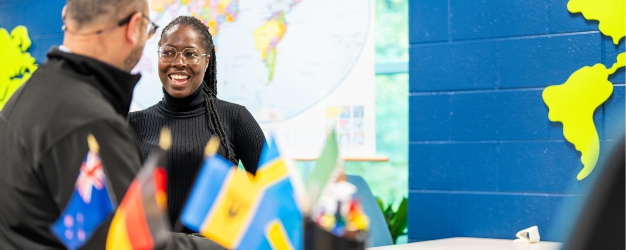 student advising session in the Padnos International Center